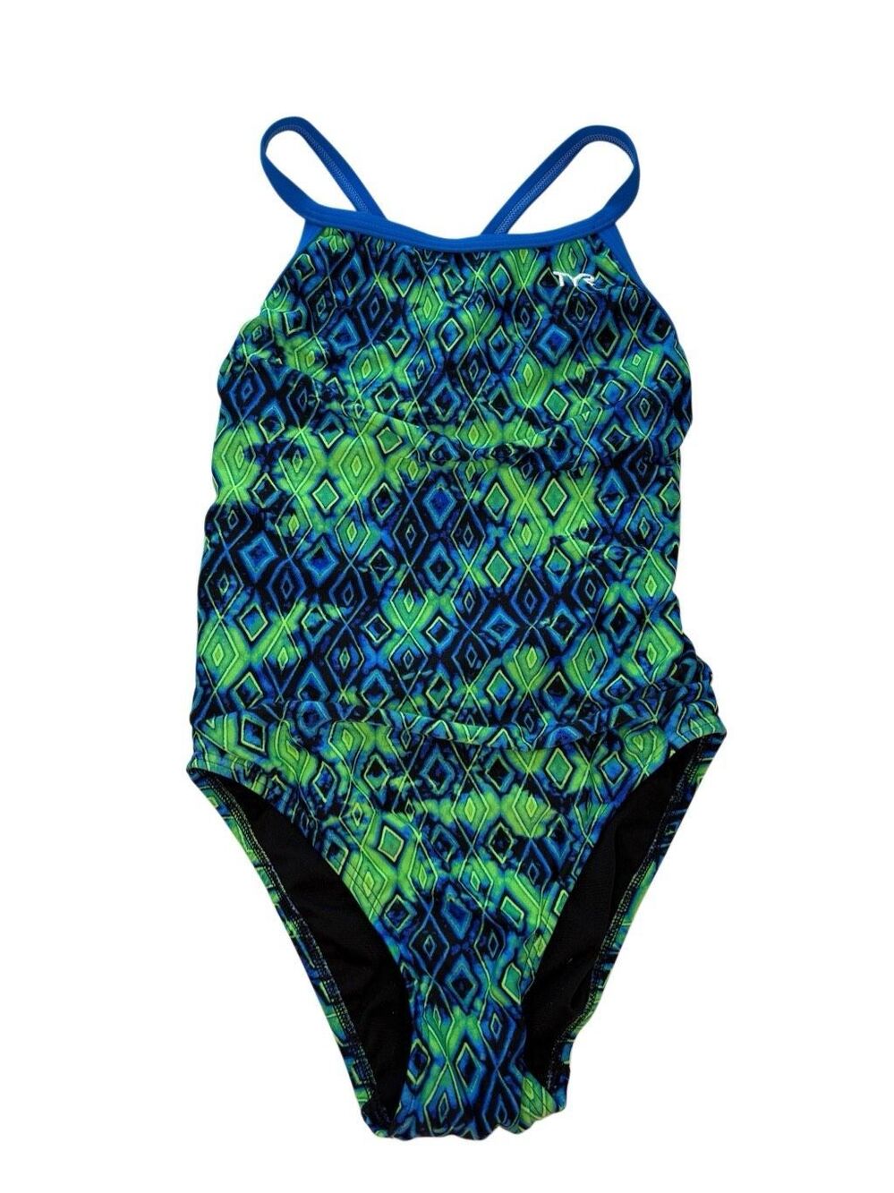 TYR Glacial DiamondFit swimsuit in blue and green - 30 (S)
